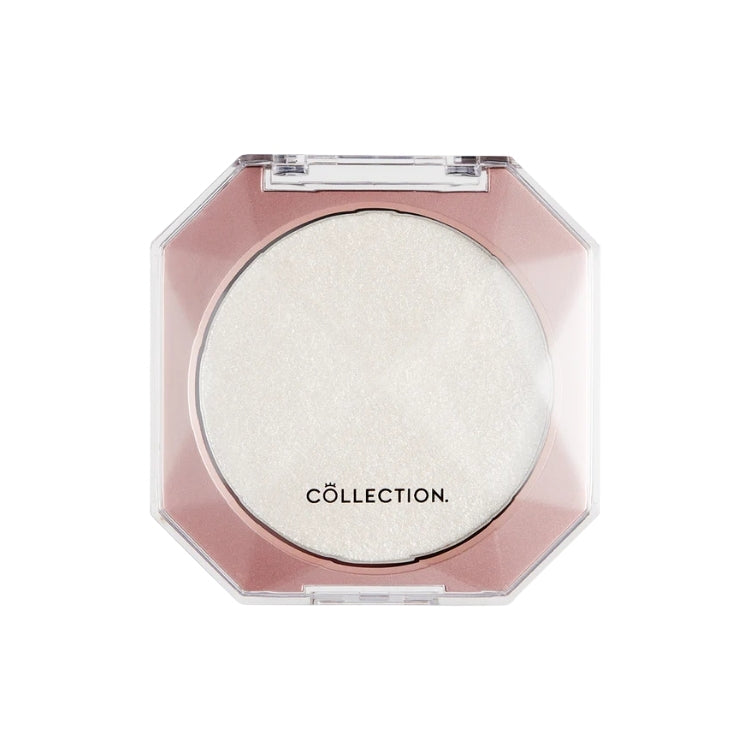 Diamond Shine Highlighter in een octagonale verpakking, met een glanzende, parelwitte kleur voor een stralende look.