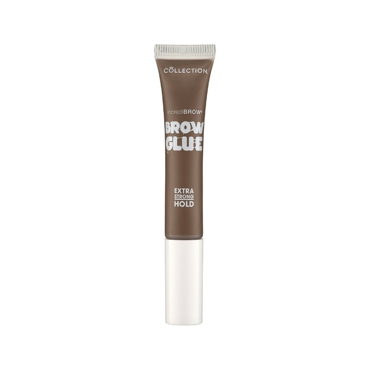 Incredibrow Brow Glue in een bruine tube met witte dop voor extra sterke hold van je wenkbrauwen.