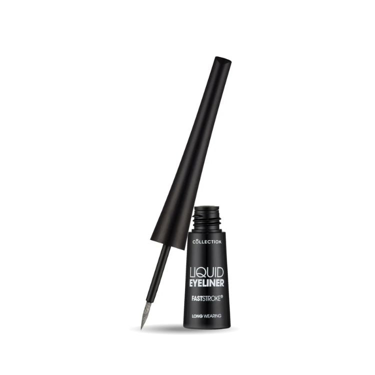 Fast Stroke Liquid Eyeliner Black in een zwarte verpakking met een fijne applicator voor precieze lijnen.