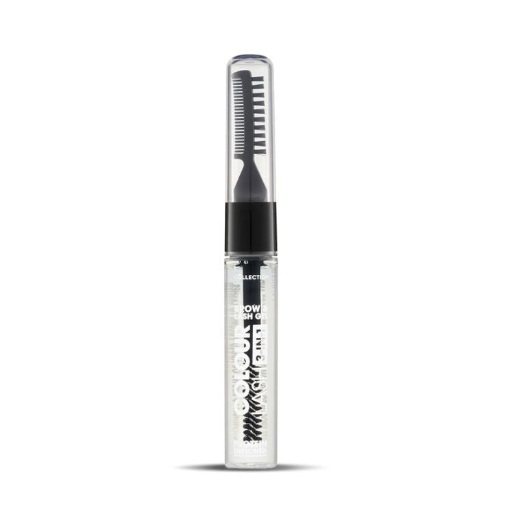 Colour Lash Brow & Lash Gel in doorzichtige verpakking met zwarte applicator en kam voor het stylen van wenkbrauwen en wim...